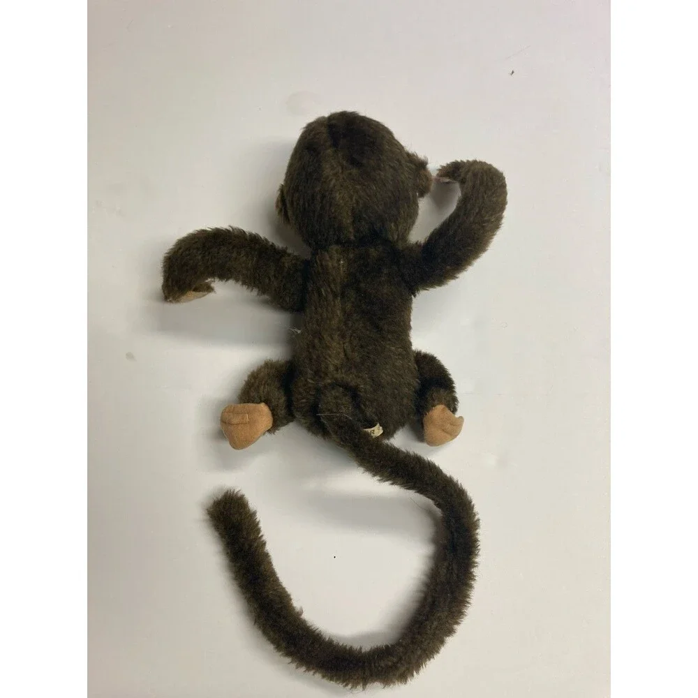 Vintage Small Brown, White & Beige Monkey Plush Stuffed Animal Long Tail